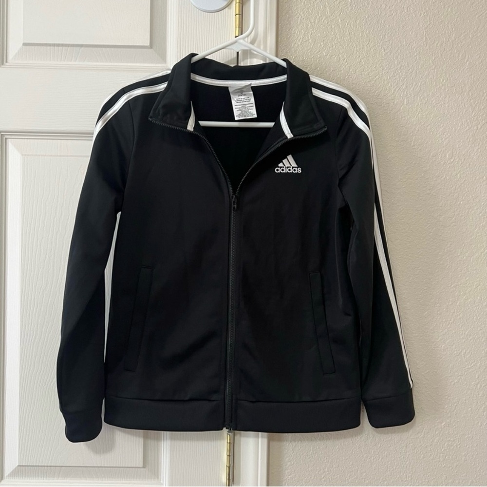 Adidas Kids Medium 10/12 Black Full Zip Track Jacket
